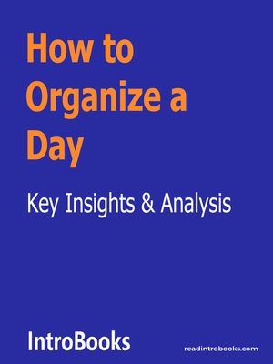 cover image of How to Organize a Day